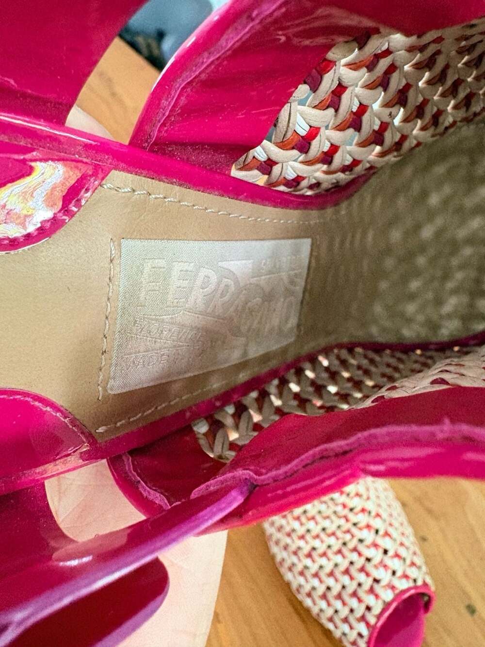 Salvatore Ferragamo Leather Hot Pink Slingback Stiletto Heels Ladies Size 8.5 - Picture 7 of 9